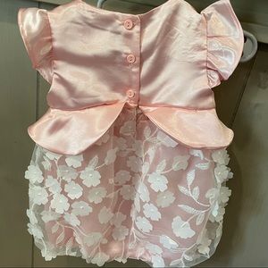 Zuzu Baby Pink Polyester Shimmer & White Rose Floral Net main image 1